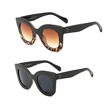 Trendy Freckles Mark Thick Butterfly Sunglasses for Women