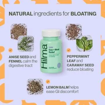 Hilma Daily Movement Duo for Constipation & Bloating Relief for Women, Gas Plus Bloat Relief (50 Vegan Capsules) w/Lemon & Peppermint, Gentle Bowel Movement (46 Vegan Capsules) w/Magnesium & Ginger