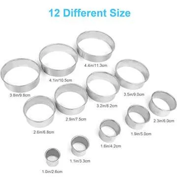 12 Pcs Donut Hole Cookie Biscuit Cutter Set for Baking, Graduated Doughnut Round Cookie Cutters, Met...