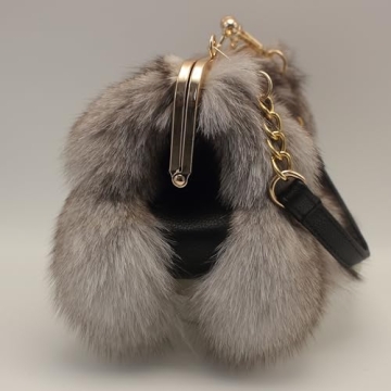 Luxurious Fashion Natural Fox Fur Handbag for Women