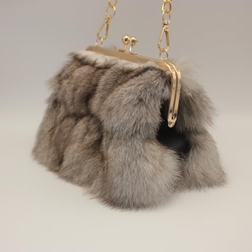 Luxurious Fashion Natural Fox Fur Handbag for Women