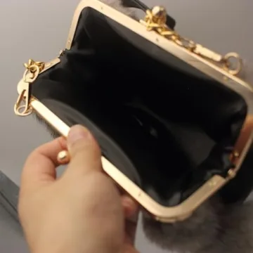 Luxurious Fashion Natural Fox Fur Handbag for Women