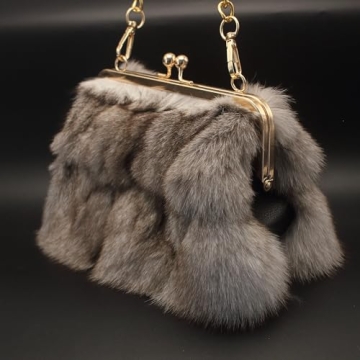 Luxurious Fashion Natural Fox Fur Handbag for Women