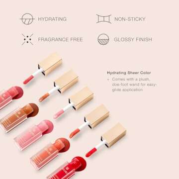 Jouer Essential Tinted Hydrating Lip Oil Gloss for Smooth Hydration