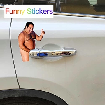 Funny Ron Jeremy Vinyl Stickers for Pranks 8pc Set