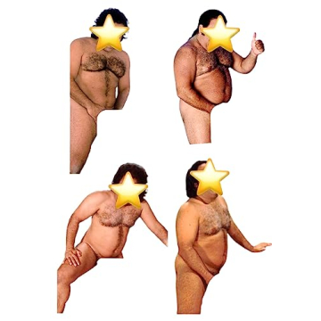 Funny Ron Jeremy Vinyl Stickers for Pranks 8pc Set