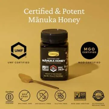 Comvita Manuka Honey (UMF 10+, MGO 263+) New Zealand’s #1 Manuka Brand | Premium Superfood for Nourishing Wellness | Raw, Wild, Non-GMO | 8.8 oz
