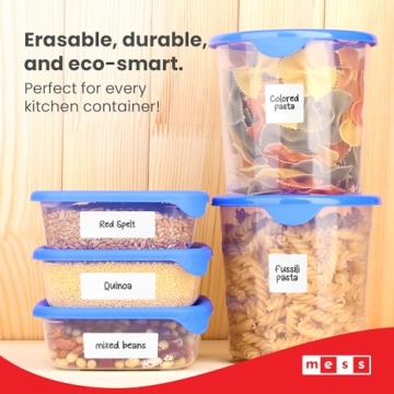 MESS 96-Pack Erasable Kitchen Labels for Containers & Jars
