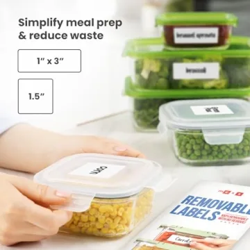 MESS 96-Pack Erasable Kitchen Labels for Containers & Jars