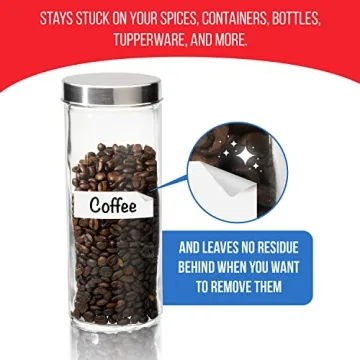 MESS 96-Pack Erasable Kitchen Labels for Containers & Jars