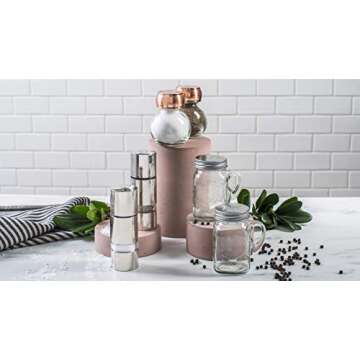 Olde Thompson 3" Orbit Salt & Pepper Shaker Set, Copper Top & Glass Globe Base
