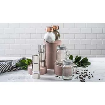 Olde Thompson 3" Orbit Salt & Pepper Shaker Set, Copper Top & Glass Globe Base