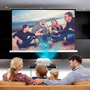 BIGASUO HD 9000L Bluetooth Projector Built in DVD Player, Mini Outdoor Movie Projector 1080P and 250...