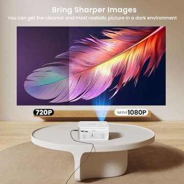 BIGASUO HD 9000L Bluetooth Projector Built in DVD Player, Mini Outdoor Movie Projector 1080P and 250”Supported with Tripod and Carry Bag, Compatible w/ TV Stick, PS5, Laptop