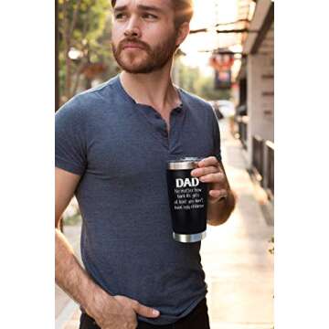 NewEleven Christmas Gift For Dad - Birthday Gifts For Dad From Daughter, Son, Kids - Husband Gifts - Birthday Present Ideas For Father, Husband, New Dad, Bonus Dad From Daughter, Son - 20 Oz Tumbler