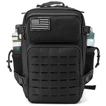 QT&QY 25L Military Tactical Backpacks For men Survival Army Laser cut Molle Daypack small EDC Bug Ou...