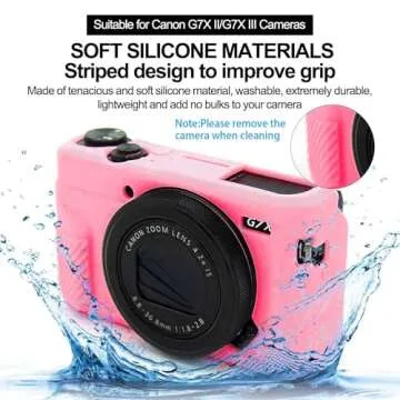 Easy Hood G7X Mark II Case G7X Camera Silicone Case, Soft Silicone Protective Cover for Canon Powershot G7X Mark II DSLR Camera (Pink)