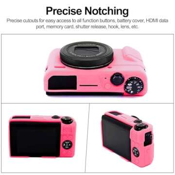 Easy Hood G7X Mark II Case G7X Camera Silicone Case, Soft Silicone Protective Cover for Canon Powershot G7X Mark II DSLR Camera (Pink)