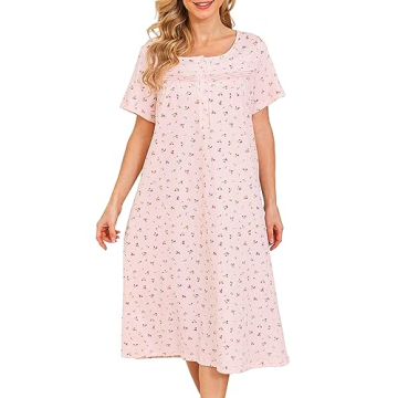 Bloggerlove Women's Cotton Nightgowns - Soft, Lightweight & Stylish