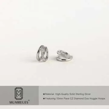 MUMREUES Silver Earrings for Women,Silver Hoop Earrings Simple Dainty Minimalist Small Hoop Earrings Huggie Eaeeings for Gift