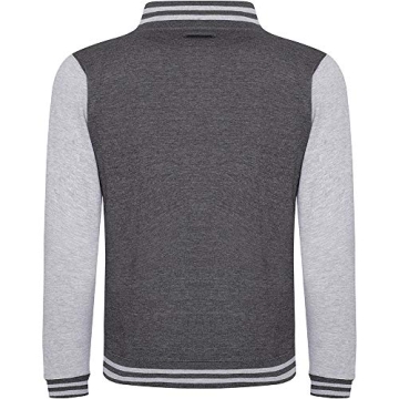 Stylish AWDis Unisex Varsity Jacket in Burgundy and Grey