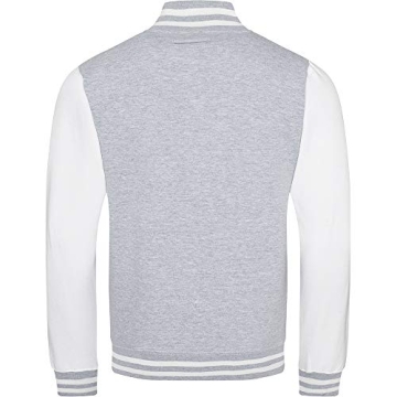 Stylish AWDis Unisex Varsity Jacket in Burgundy and Grey