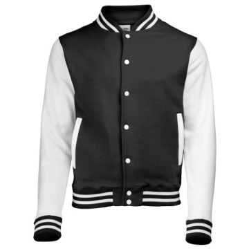 Stylish AWDis Unisex Varsity Jacket in Burgundy and Grey