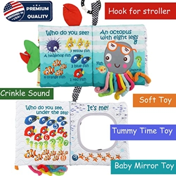 Bebe Mondo Fish Baby Crinkle Book for Early Learning