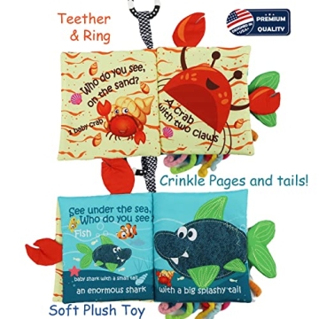 Bebe Mondo Fish Baby Crinkle Book for Early Learning
