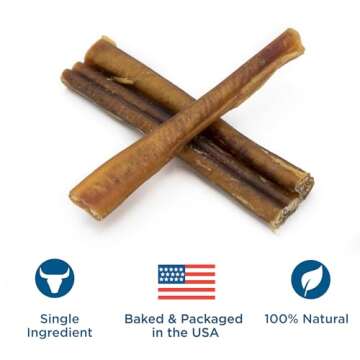 Best Bully Sticks 6 Inch Thick Bully Sticks - 18 Count (Pack of 1) - All Natural, Grass-Fed, Single Ingredient, Grain and Rawhide Free, Ideal for Big Breeds