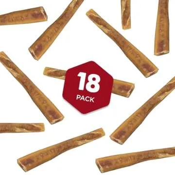 Best Bully Sticks 6 Inch Thick Bully Sticks - 18 Count (Pack of 1) - All Natural, Grass-Fed, Single Ingredient, Grain and Rawhide Free, Ideal for Big Breeds