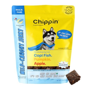 Chippin Fish, Pumpkin, and Apple Grain-Free Dog Treats (5oz) | Healthy & Eco-friendly!