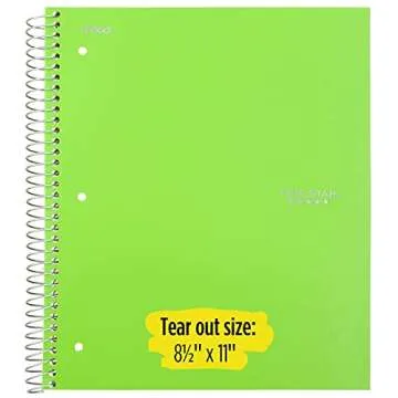 Five Star Spiral Notebooks, 3 Subject, College Ruled Paper, 150 Sheets, 11" x 8-1/2", Assorted Colors, 6 Pack (73479)