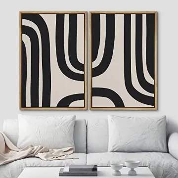 Ashbrook Modern Canvas Wall Art Black and Gray Geometric