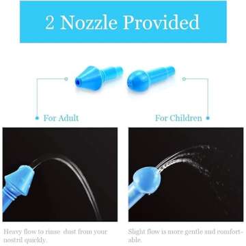 Waterpulse Neti Pot Sinus Rinsing,Nasal Wash Bottle Sinus Rinsing Bottle Cleaner Pressure Irrigation Neti-Pot with Sticker Thermometer for Adult & Kid (300ml with 30 Nasal Wash Salt Packets,Blue)