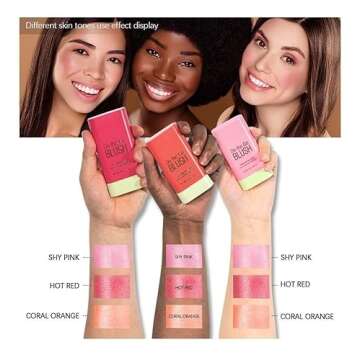 PICKX On-the-Go Makeup Blush Stick Tinted Moisture Stick, Shadow Lips Cheek Blusher Creamy Makeup Lo...