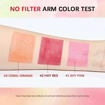 PICKX On-the-Go Makeup Blush Stick Tinted Moisture Stick, Shadow Lips Cheek Blusher Creamy Makeup Long Lasting Natural Nude Makeup for All Skin (3PC)