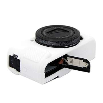 CEARI Camera Silicone Cover for Canon G7X Mark II - White