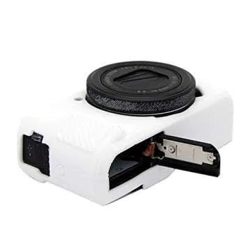 CEARI Camera Silicone Cover for Canon G7X Mark II - White