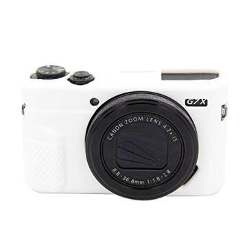 CEARI Camera Silicone Cover for Canon G7X Mark II - White