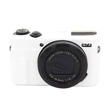 CEARI Camera Silicone Cover for Canon G7X Mark II - White