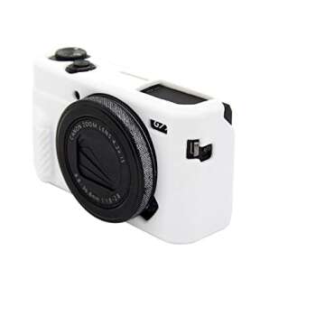 CEARI Camera Silicone Cover for Canon G7X Mark II - White