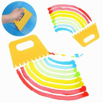 8 PCS Colorful Plastic Scraper Tools for Kids Arts and Crafts