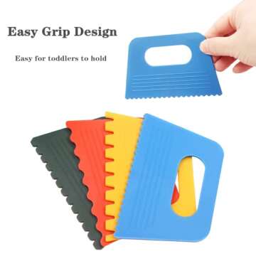 Vibrant 8 PCS Plastic Scraper Tools for Creative Kids