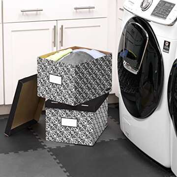 Bankers Box 10 Pack STOR/FILE Decorative Medium-Duty File Storage Boxes, FastFold, Lift-Off Lid, Let...