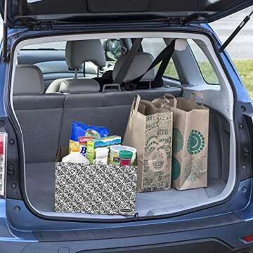 Bankers Box 10 Pack STOR/FILE Decorative Medium-Duty File Storage Boxes, FastFold, Lift-Off Lid, Letter/Legal, Black/White Brocade