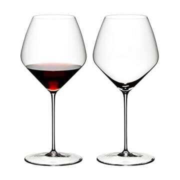 Riedel Veloce Pinot Noir/Nebbiolo Glasses (Set of 2) Bundle with Microfiber Polishing Cloth (2 Items)