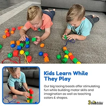 3 Bees & Me Jumbo Lacing Beads for Toddlers Ages 1-5