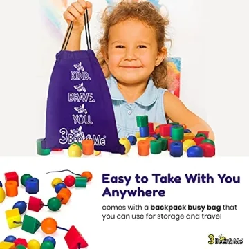 3 Bees & Me Jumbo Lacing Beads for Toddlers Ages 1-5