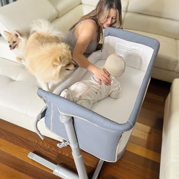 RONBEI Baby Bassinet – Adjustable Bedside Sleeper for Infants